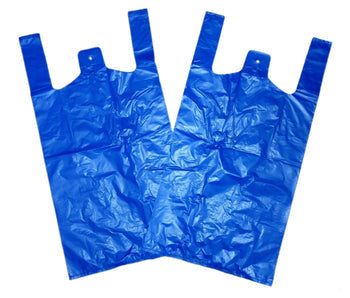 1000 Pcs Disposable Plastic Carrier Bags Blue 11x17x21cm 101010 (Parcel Rate)