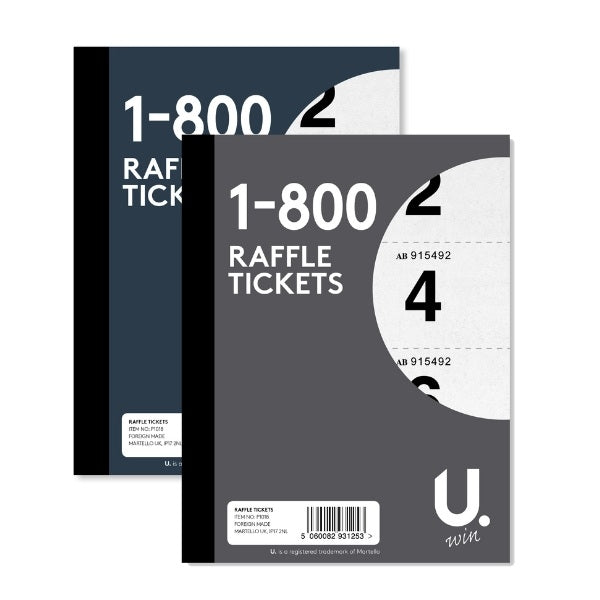 Raffle Book Tickets 1-800 14.6 x 11 x 0.9 cm P1018 A (Large Letter Rate)