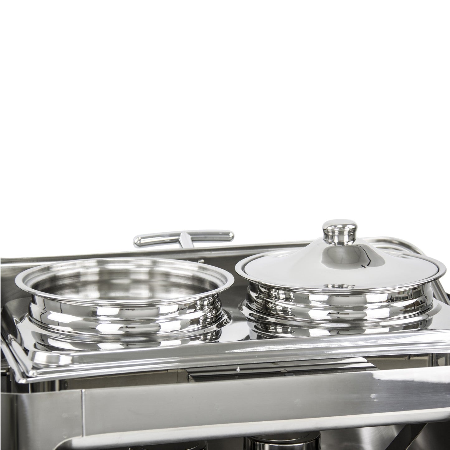 SQ Professional Banquet Chafing Dish with Roll Top and 2 Soup / Stew Pots Oblong Silver 2 x 4.5L 7924 (Big Parcel Rate)