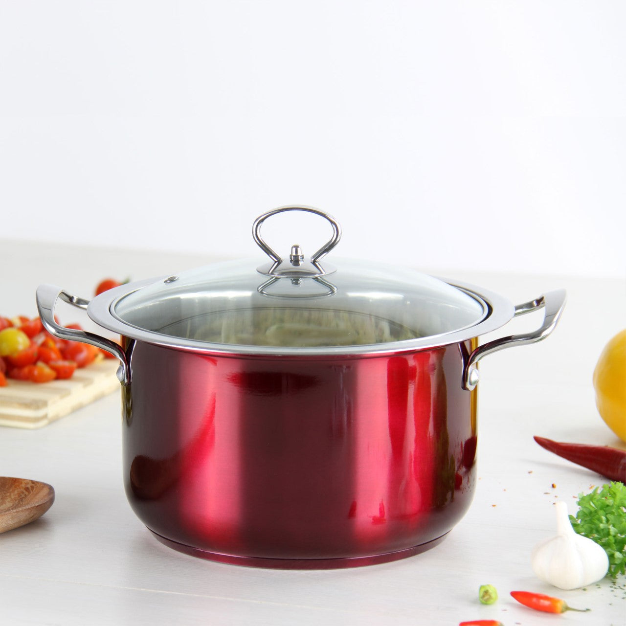 SQ Professional Gems Stainless Steel Stockpot Set of 4 Ruby 18-20-22-24cm 9577 (Big Parcel)