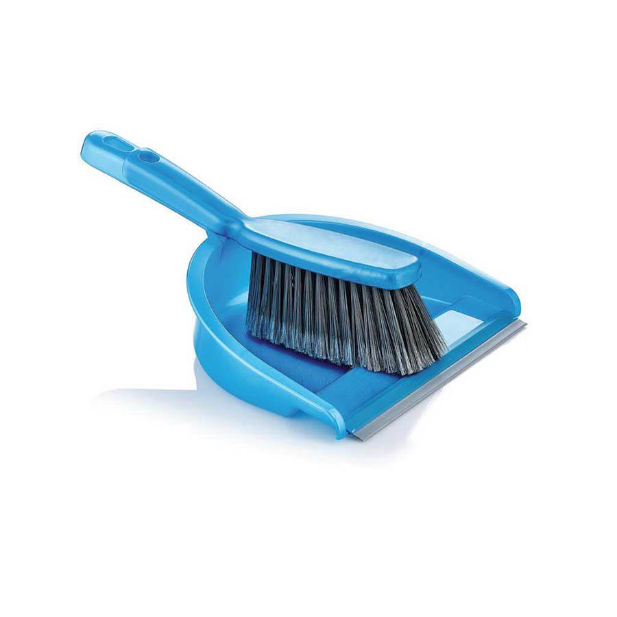 Household Kitchen Plastic Brush With Dustpan 1 Pc Assorted Colours ZP123 A (Parcel Rate)