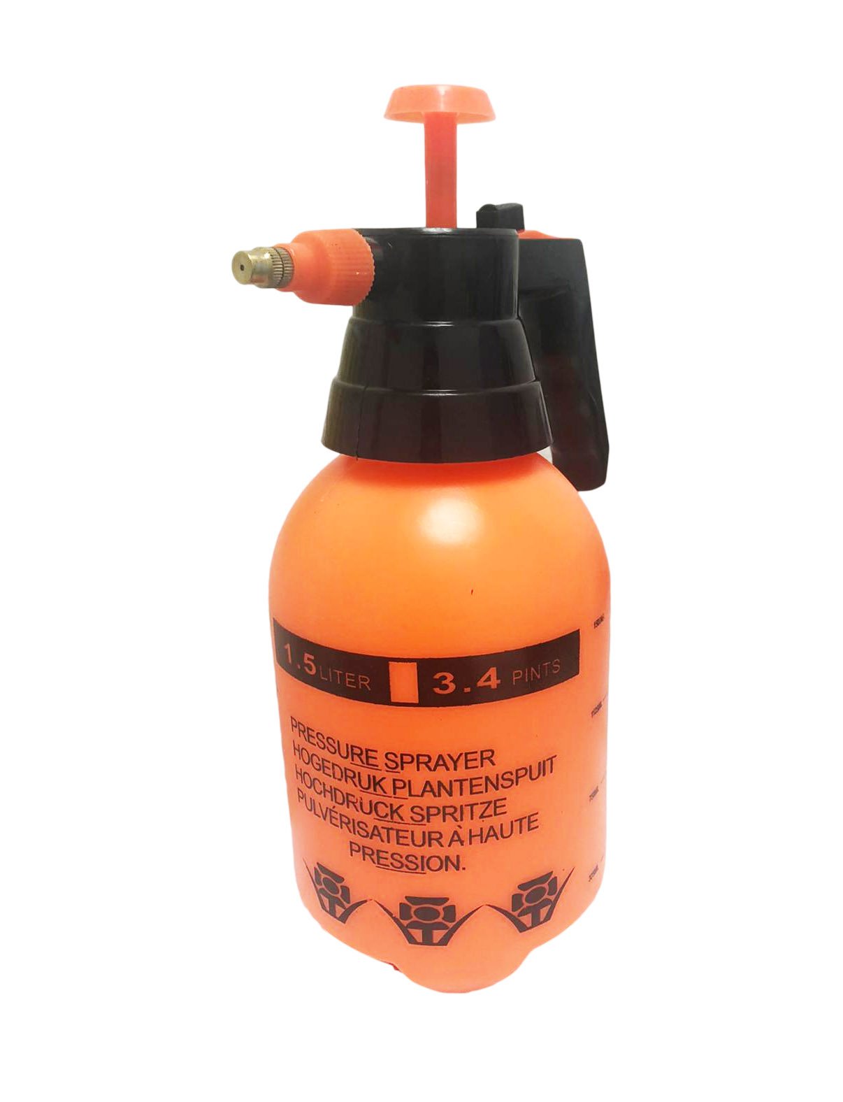 Plastic Water Pressure Outdoor Garden Plant Spray 1.5 Litre Orange 0824 (Parcel Rate)