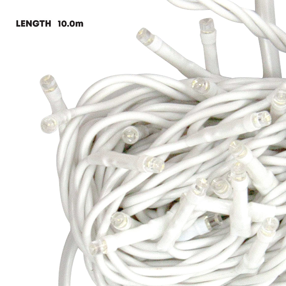 Durane LED Fairy Light String White Wire 10m 100 Bulbs White 10179 (Parcel Rate)