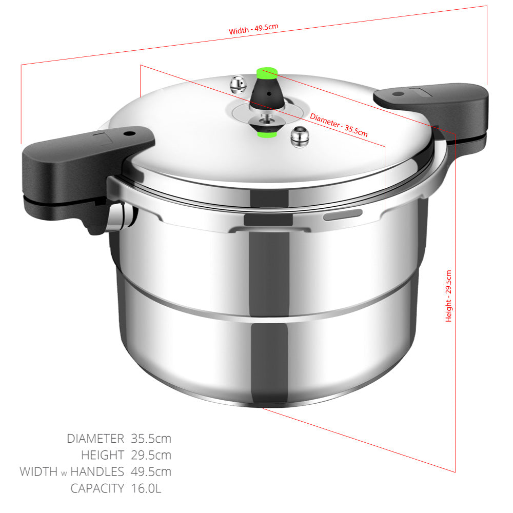 SQ Professional Aluminium Pressure Cooker 16 Litre 10572 (Big Parcel Rate)p