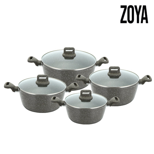 SQ Professional Zoya Forged Stockpot Set of 4 Marbled Grey 11710 (Big Parcel Rate)