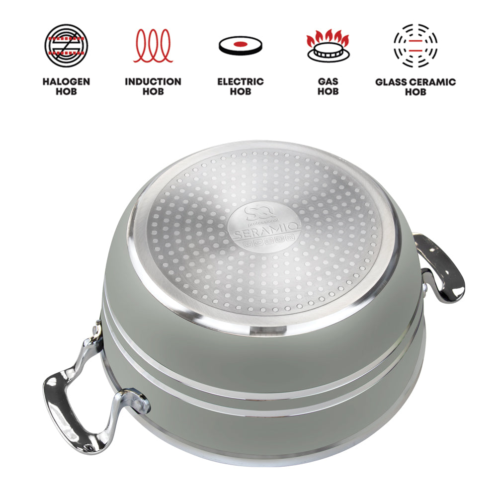 SQ Professional Seramiq Mianra Diecast Stockpot Set of 5 Moonstone 11725 (Big Parcel Rate)