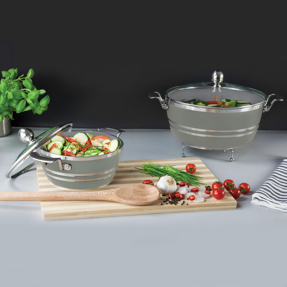 SQ Professional Seramiq Mianra Diecast Stockpot Set of 5 Moonstone 11725 (Big Parcel Rate)