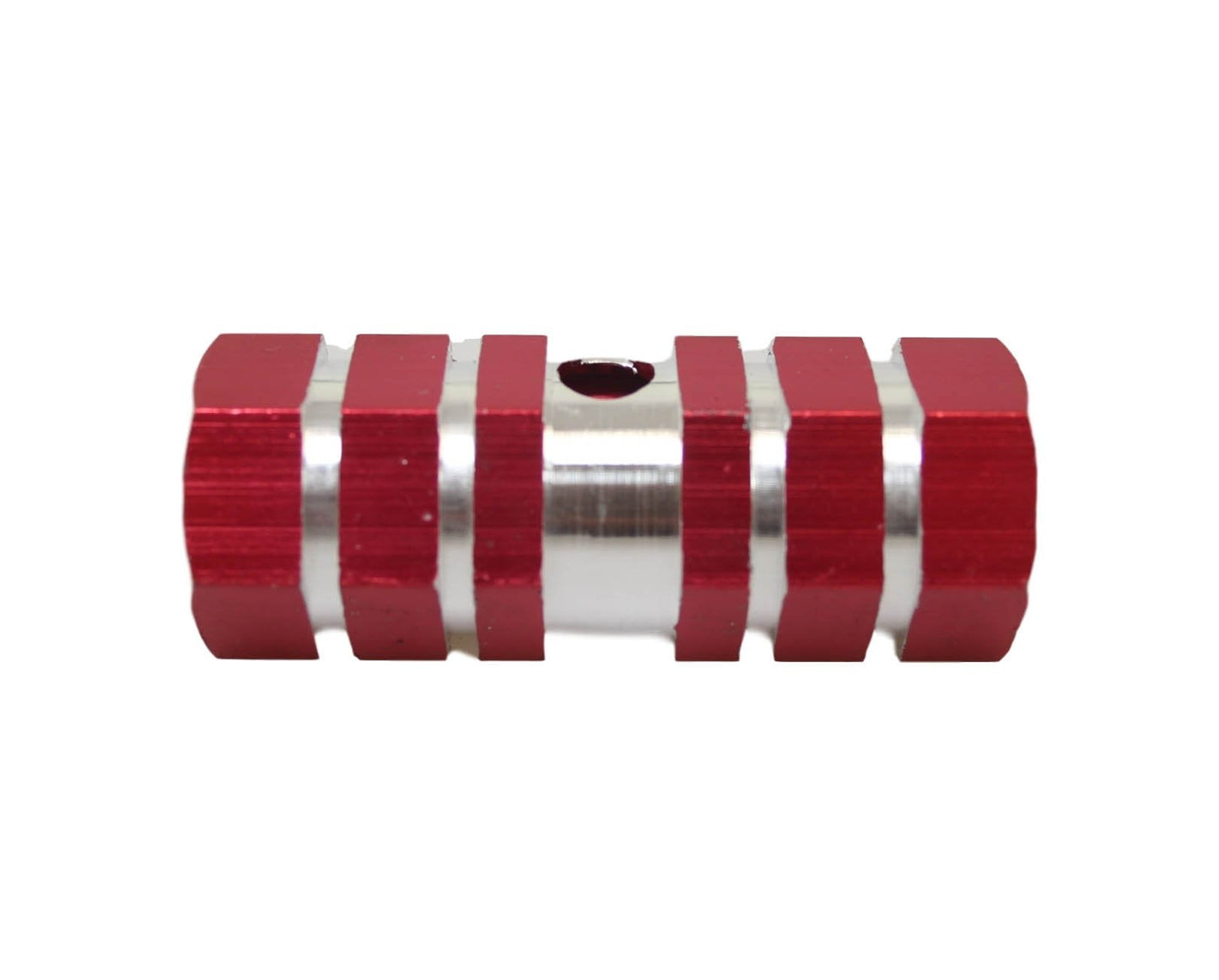 Aluminium Striped Bike Pedal Foot Rest Axle Peg 7 x 2.3cm Pack of 2 Assorted Colours 1861 (Parcel Rate)p