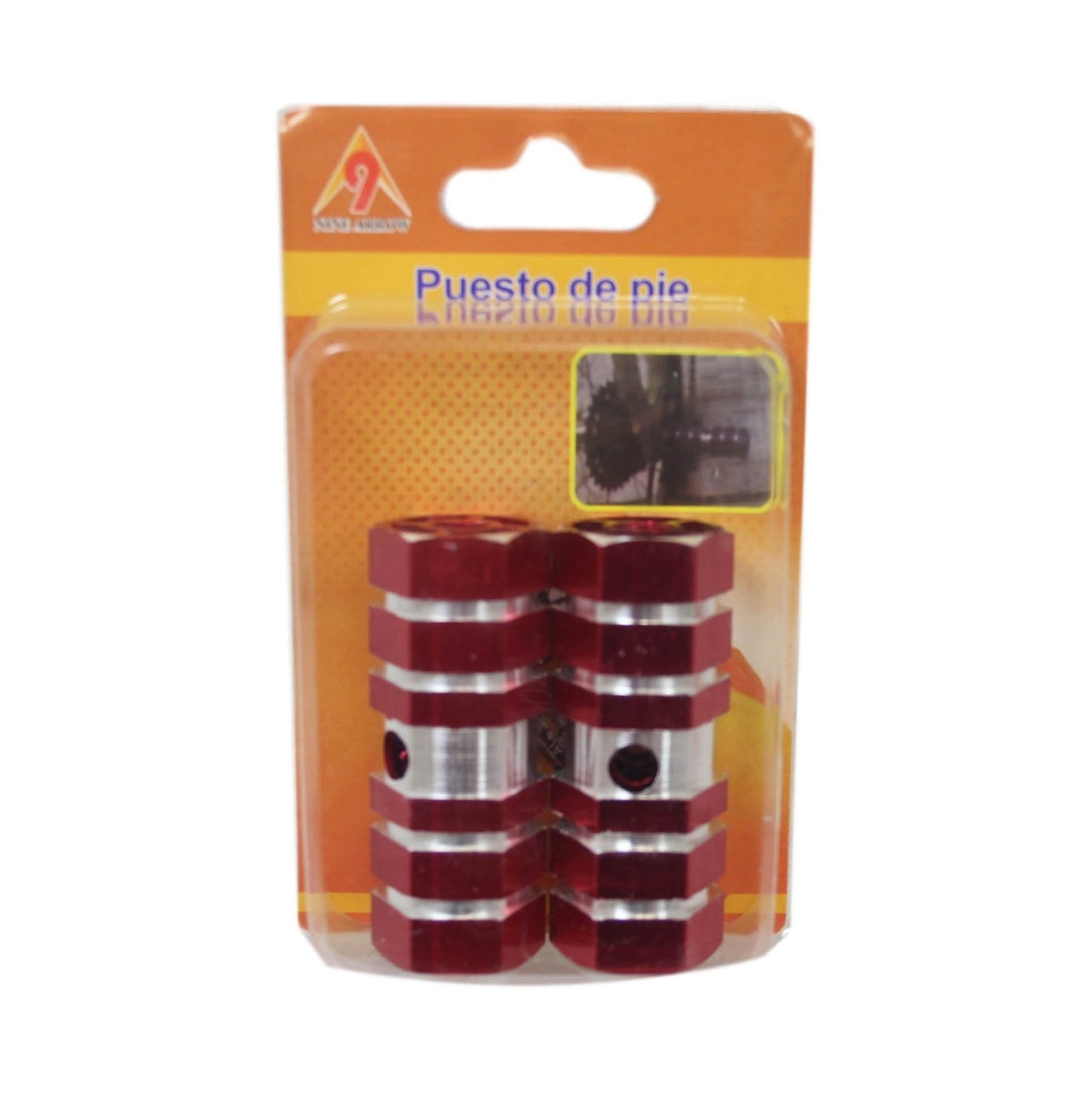 Aluminium Striped Bike Pedal Foot Rest Axle Peg 7 x 2.3cm Pack of 2 Assorted Colours 1861 (Parcel Rate)p