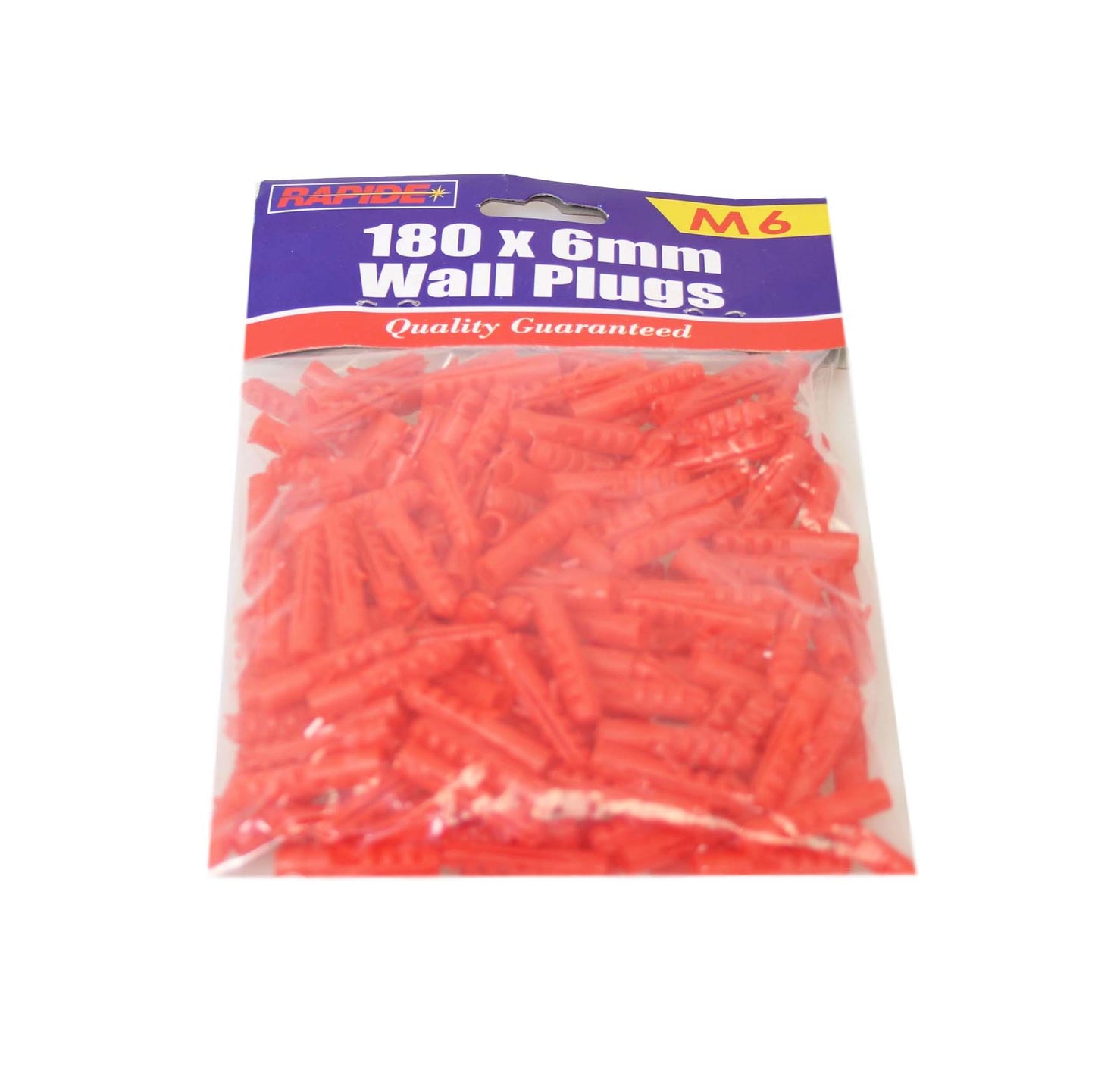 RED Wall Plugs Builders DIY Rapide Indoor Outdoor Wall Plugs 180 Pack M6 2482 (Parcel Rate)