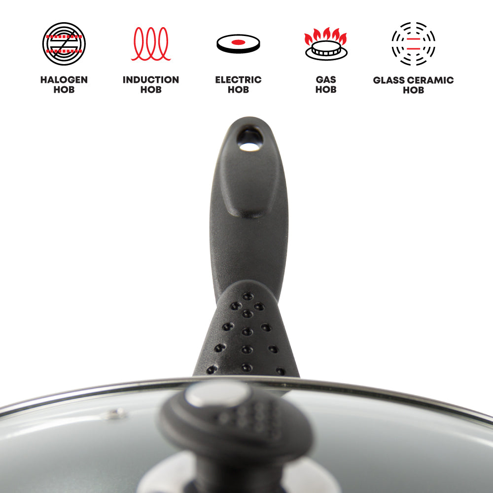 SQ Professional Una Non Stick Frying Pan with Lid 28cm 2763 (Parcel Rate)