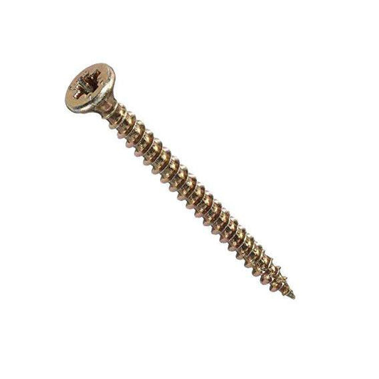 4.0 x 50 Pozi c/sk Chipboard Screws Yellow Diy 0294 (Large Letter Rate)