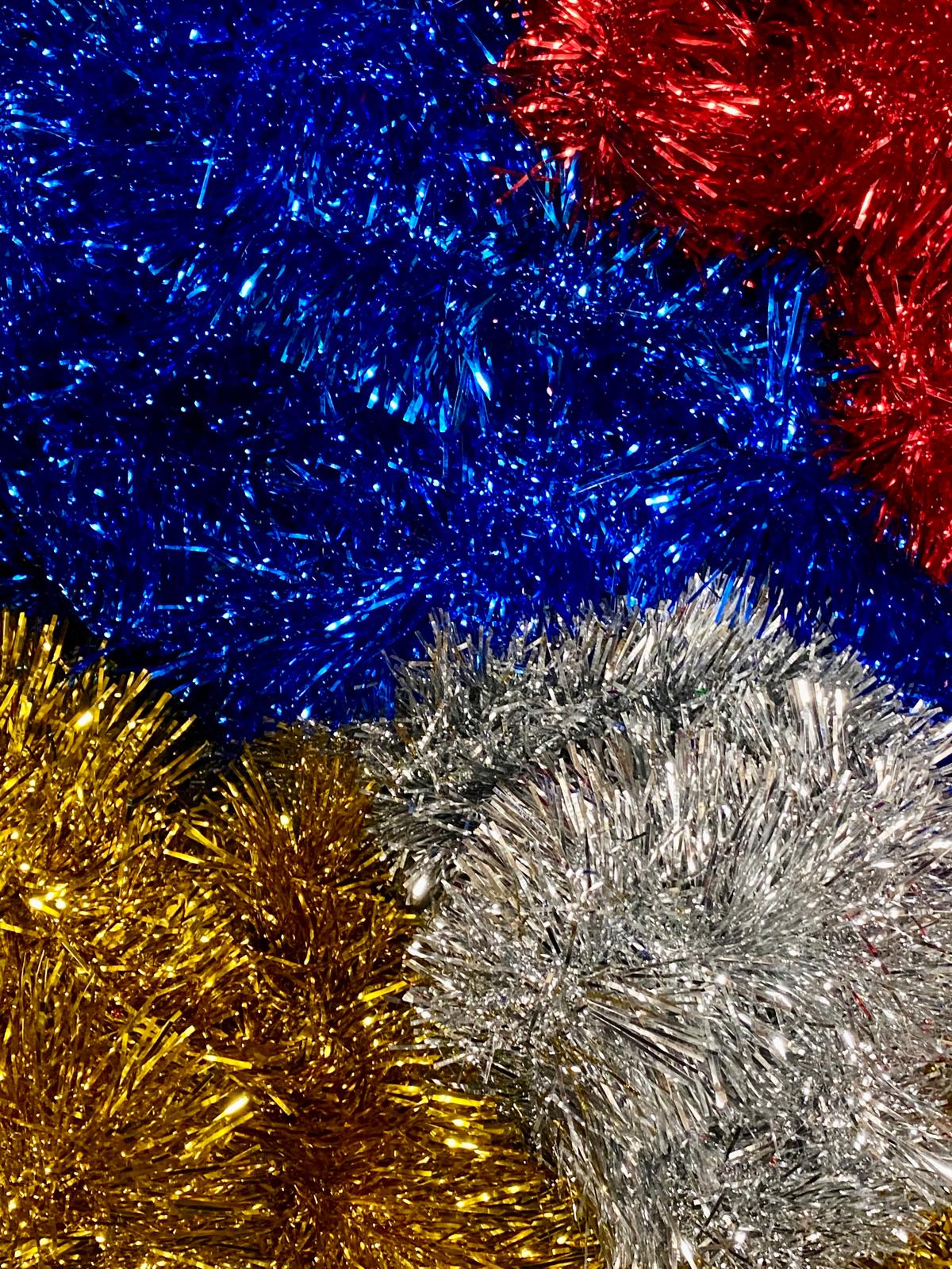Christmas Tree Garland Tinsel Decoration 2M Assorted Colours 1439 (Parcel rate)