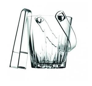 PB Karat Glass Ice Bucket With Tongs Party BBQ Drinks Ice Bucket 12.60cm x 11.60 cm BT0002  (Parcel Rate)