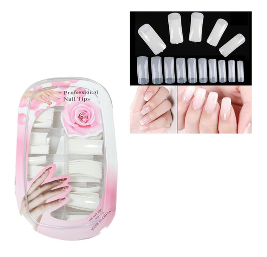Artificial Fake Nail Extensions Tips Square Pack of 100 Assorted Colours 5576 / 5575 (Large Letter Rate)
