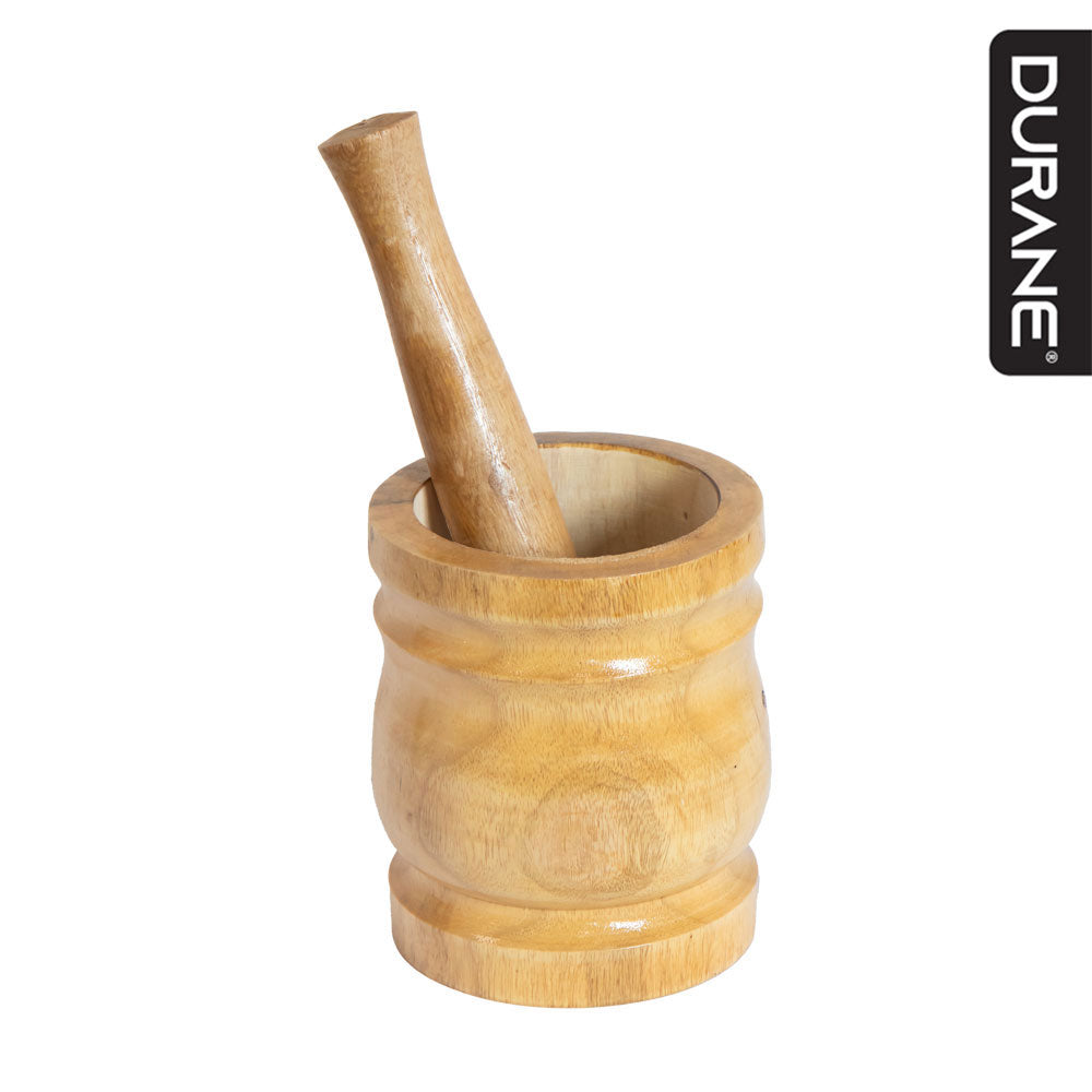 Durane Wooden Mortar & Pestle Medium 13 x 15cm Light Wood 5922