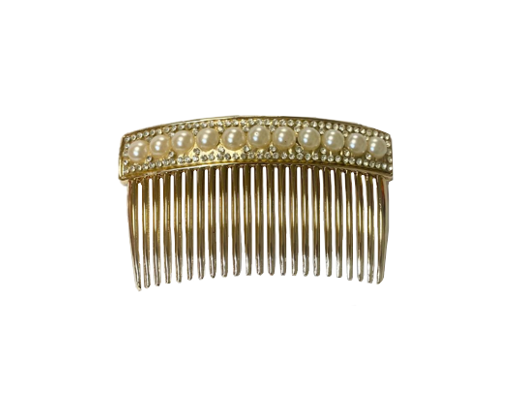 Ladies Women's Gold Plastic Pearl Hair Clip 10 cm Assorted Designs 5986 (Large Letter Rate)