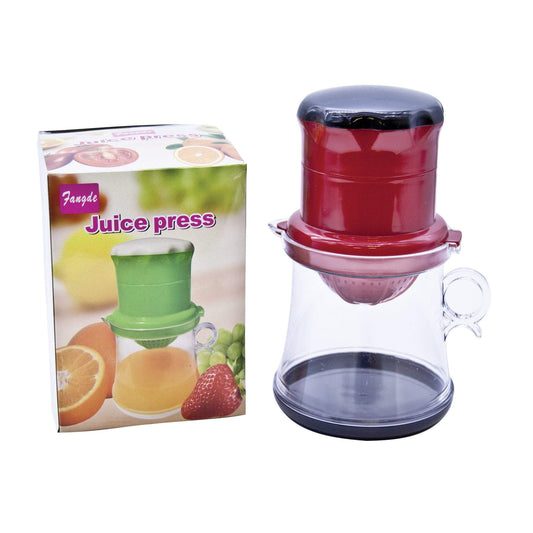 Plastic Manual Hand Press Lemon Orange Juice Squeezer Press with Jug 0.45L Assorted Colours 6264 (Parcel Rate)