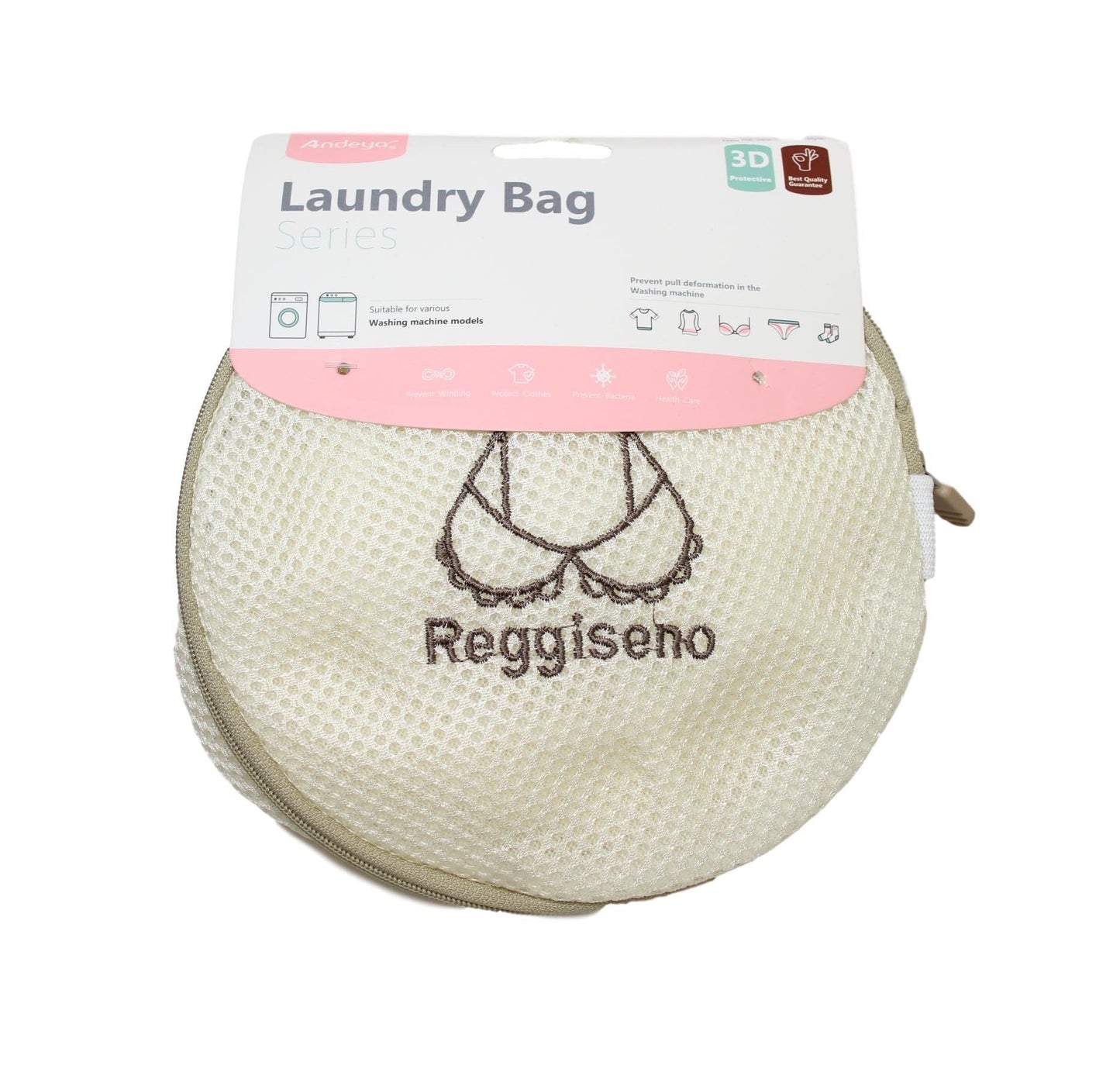 Protective Zipped Round Mesh Underwear Bra Washing Laundry Clothes Bag 18 x 18cm Assorted Colours 6313 (Large Letter Rate)