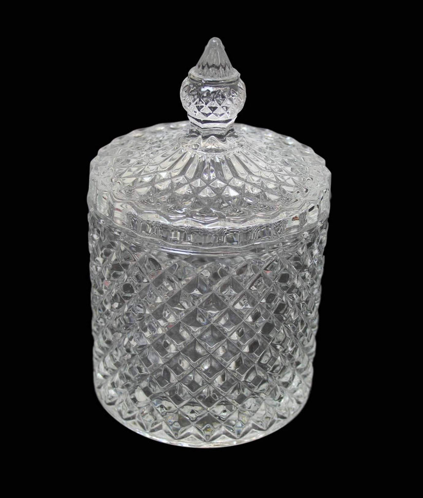 Crystal Glass Jar Sweets Sugar Glassware 10.6 x 17.35 cm 6585 A  (Parcel Rate)