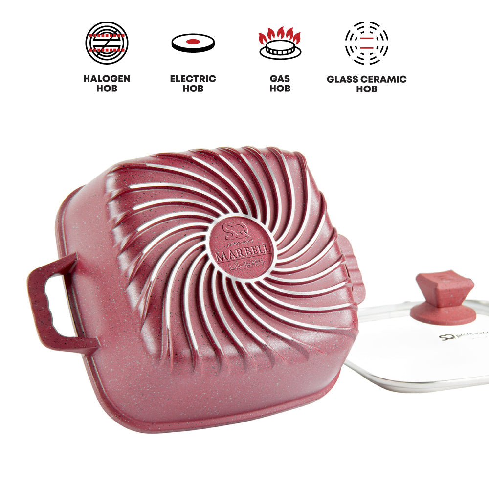 Nea Marbell Square Stockpot Set of 4 Rossa 6902 (Big Parcel Rate)