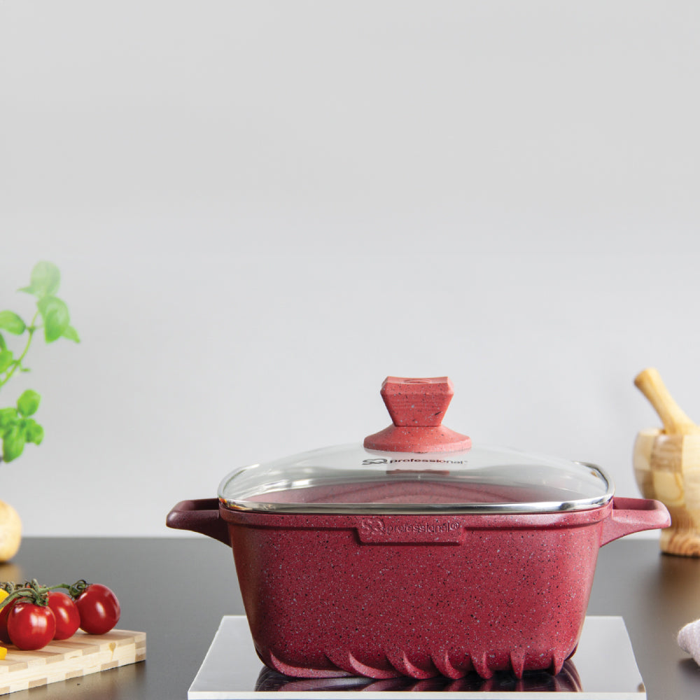 Nea Marbell Square Stockpot Set of 4 Rossa 6902 (Big Parcel Rate)
