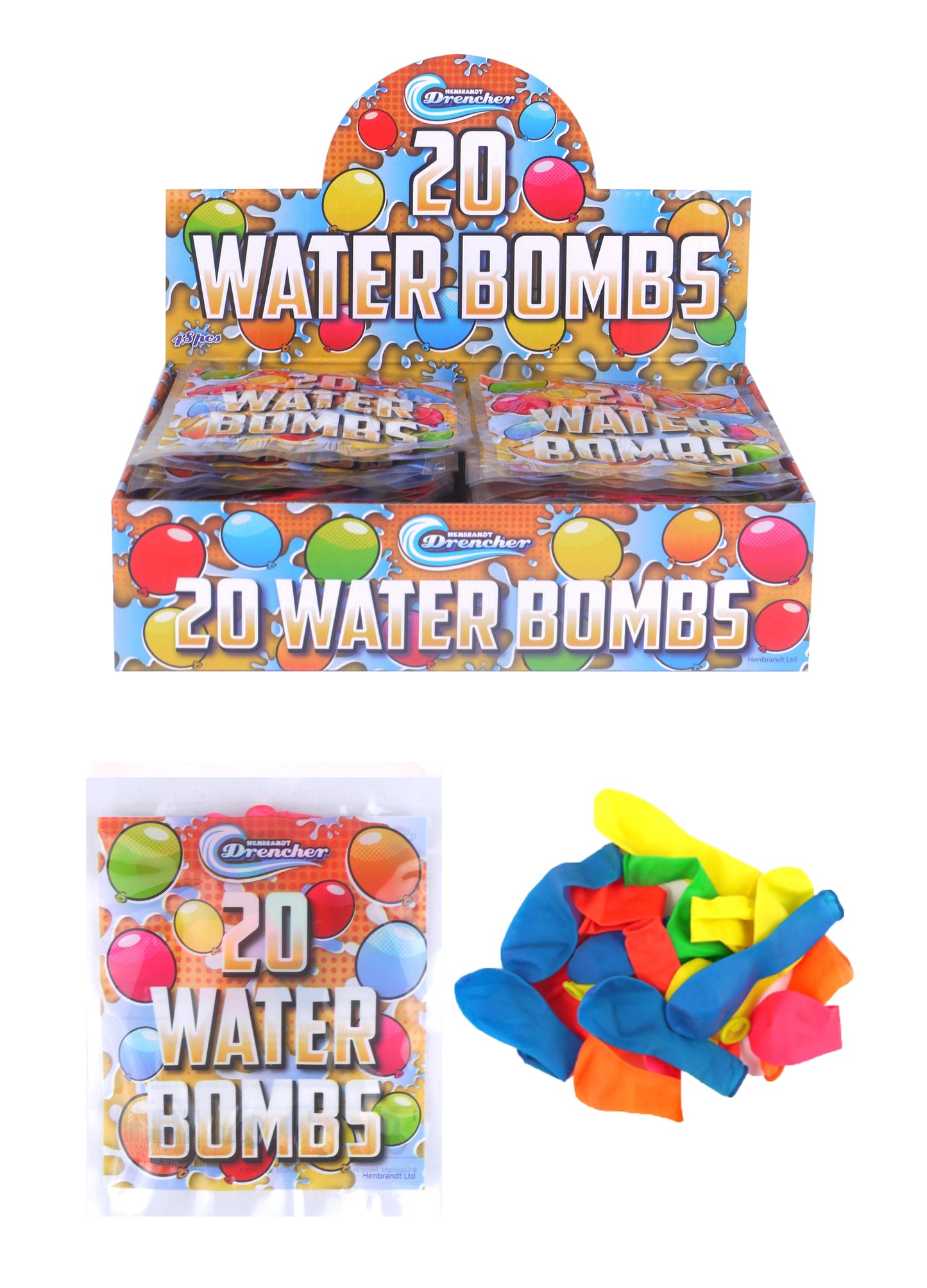 Kids Outdoor Summer Water Bomb Balloons Pack of 20 Assorted Colours R19111 (Parcel Rate)