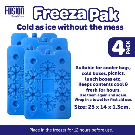 Freezer Ice Pack Block 24 x 15 x 1.3cm Pack of 4 Assorted Colours 7329 (Parcel Rate)