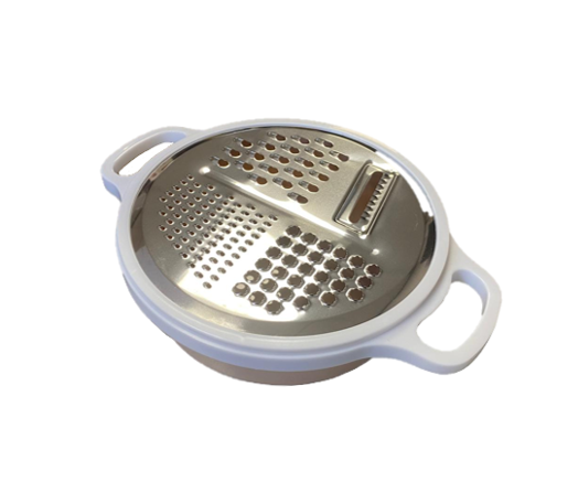 Round Plastic Box Grater with Cover 19cm Assorted Colours 7847 (Parcel Rate)