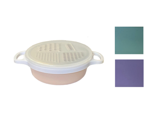 Round Plastic Box Grater with Cover 19cm Assorted Colours 7847 (Parcel Rate)