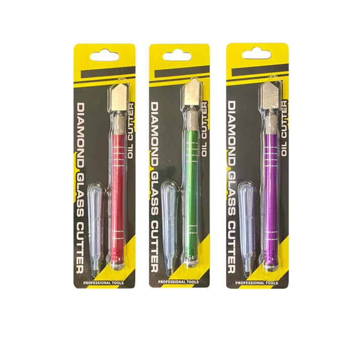 Metal Glass Cutter Knife Blade with Plastic Dropper 16.5cm Assorted Colours 7880 (Parcel Rate)