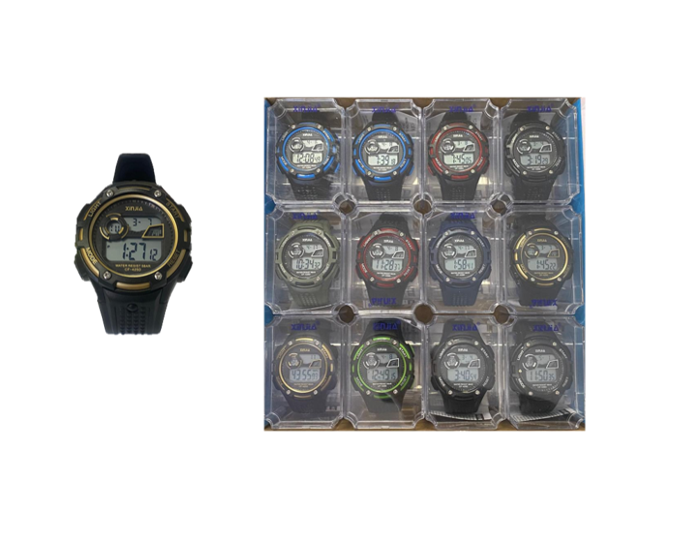 Xinjia Water Resistant Plastic Digital Watch Assorted Colours 7912 (Parcel Rate)