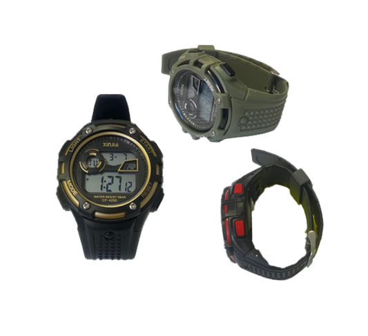 Xinjia Water Resistant Plastic Digital Watch Assorted Colours 7912 (Parcel Rate)