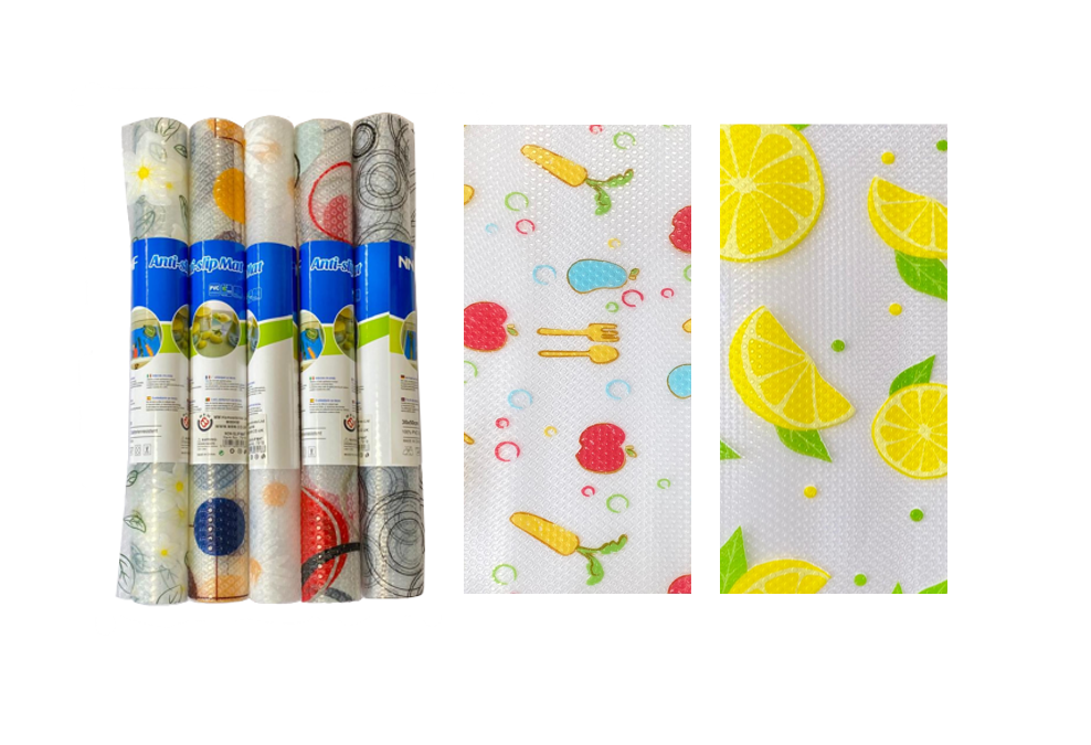 Kitchen Storage Fridge Cupboard Drawer Anti-Slip Mat Liner with Print 30 x 90cm Assorted Designs 7919 (Parcel Rate)