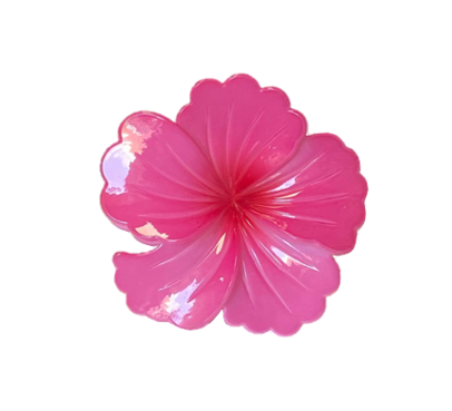 Plastic Tropical Hibiscus Flower Hair Claw Clip 8cm Assorted Colours 8067 (Parcel Rate)