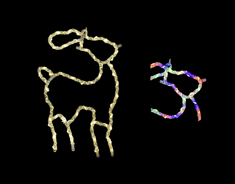 Christmas Hanging Plastic Light Up Indoor Window Decoration Reindeer Design 44cm Assorted Light Colours 8078 (Parcel Rate)