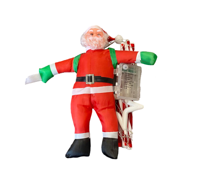 Santa Claus Climbing Candy Cane Ladder with Multicolour Lights 97cm 8088 (Parcel Rate)