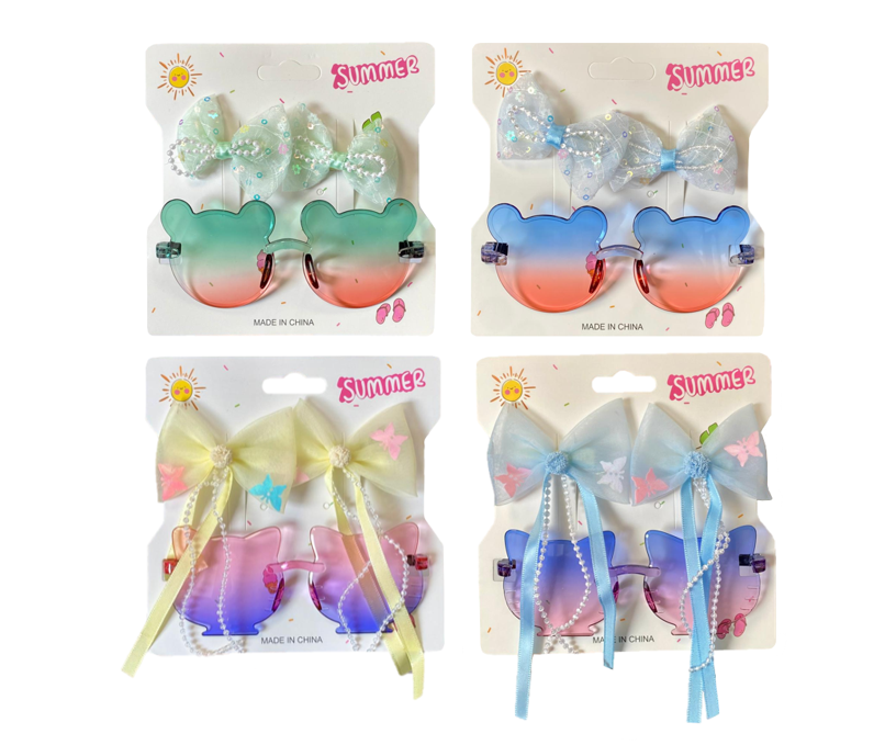 Hair Accessories Clips and Plastic Fancy Dress Glasses Assorted Designs and Colours 8089 (Parcel Rate)