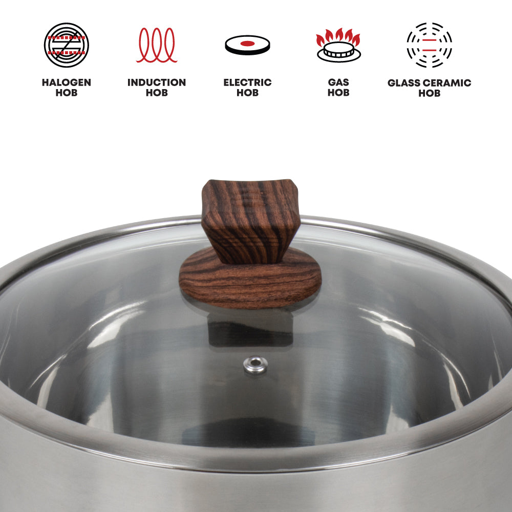 SQ Professional Lustro Touch Stainless Steel Cookware Set of 6 Brown 9965 (Big Parcel Rate)