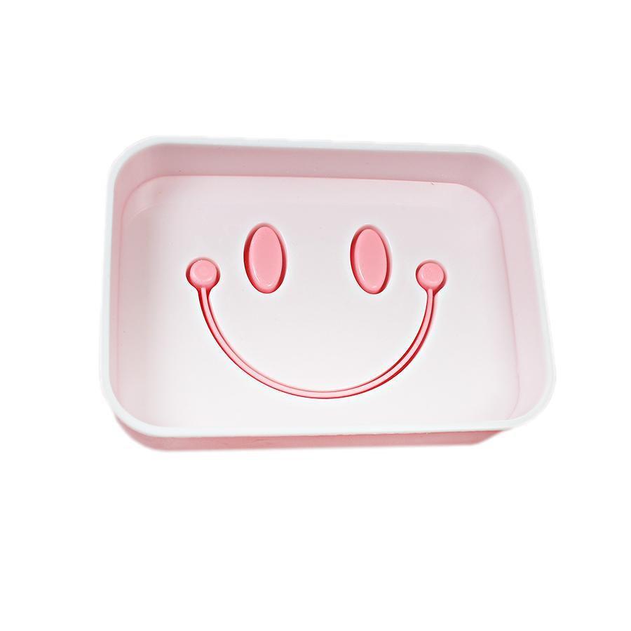 Bathroom Smiley Face Plastic Soap Dish Holder Box 13 x 9 cm  Assorted Colours 5057 (Parcel Rate)