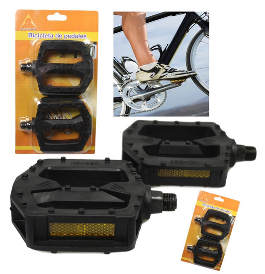 Bicycle Bike Pedals Black Neon Large Pedals Adults Bike 11cm  1852 (Large Letter Rate)