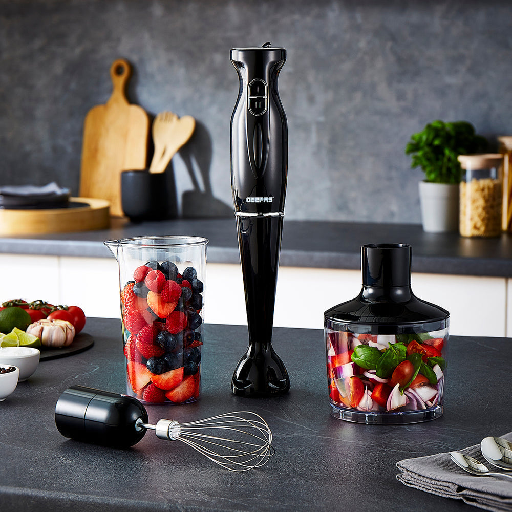 Electric Kitchen 4 in 1 Hand Blender Stick including Whisk 200W Black GHB6144UKBK (Parcel Rate)