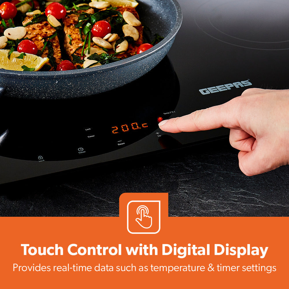 Glass Electric Digital Portable Induction Cooker Hot Plate Hob Double 2800W GIC33021UK (Big Parcel Rate)