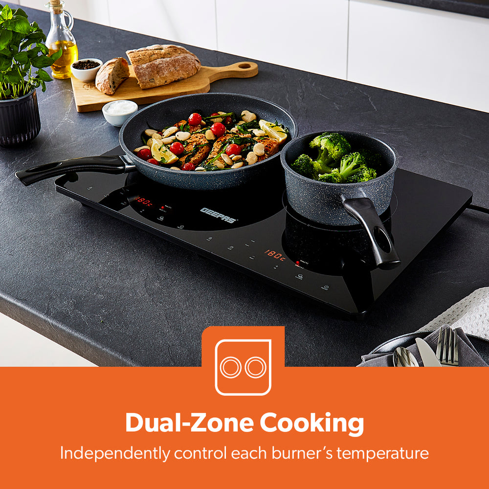 Glass Electric Digital Portable Induction Cooker Hot Plate Hob Double 2800W GIC33021UK (Big Parcel Rate)
