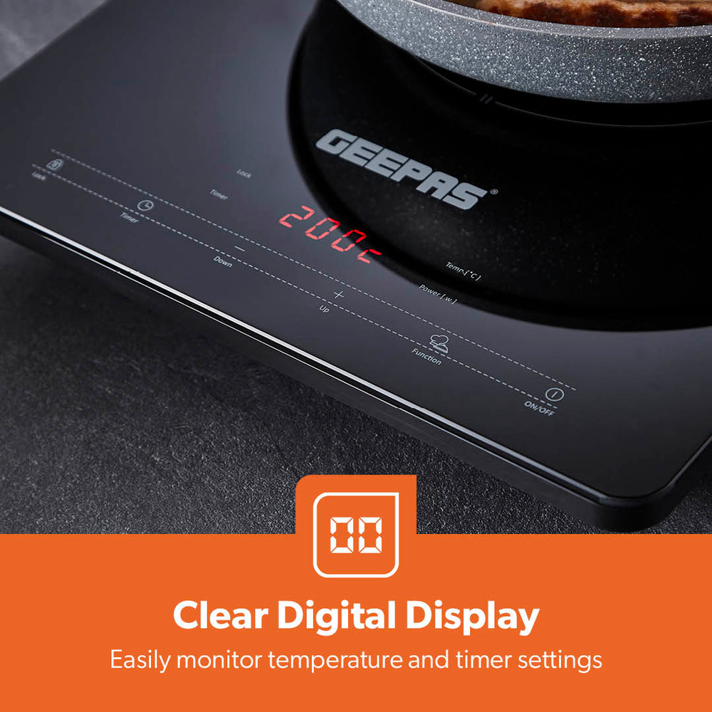 Glass Electric Digital Portable Induction Cooker Hot Plate Hob Single 2000W GIC33020UK (Parcel Rate)
