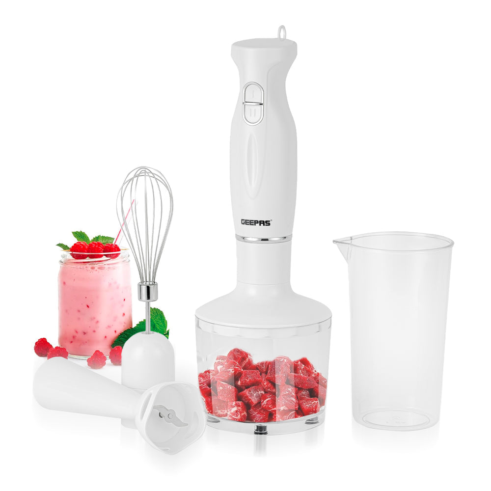 Electric Kitchen 4 in 1 Hand Blender Stick including Whisk 200W White GHB6144UKWT (Parcel Rate)