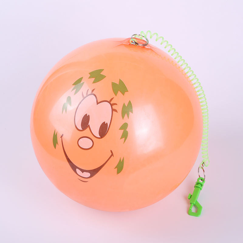 Printed Design Inflatable Ball with Springy String Kids Toy Outdoor Assorted Colours 6500 A