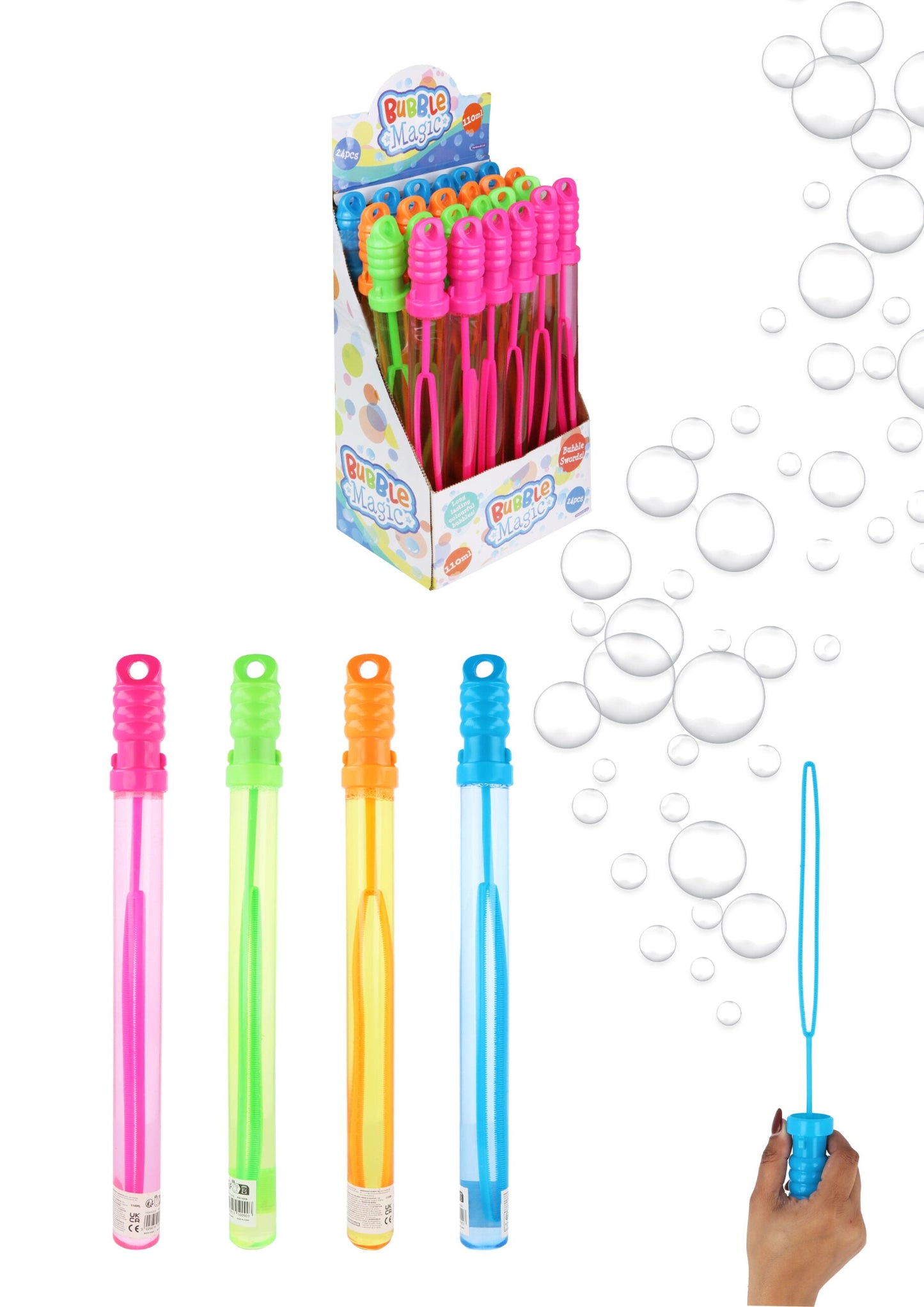 Bubble Wand Sword 110ml / 36 cm Assorted Colours R50090 (Parcel Rate)