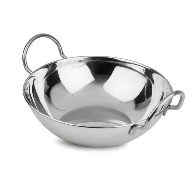 Stainless Steel Indian Curry Food Serving Dish with Handle  18cm 2073/6373  (Parcel Rate)