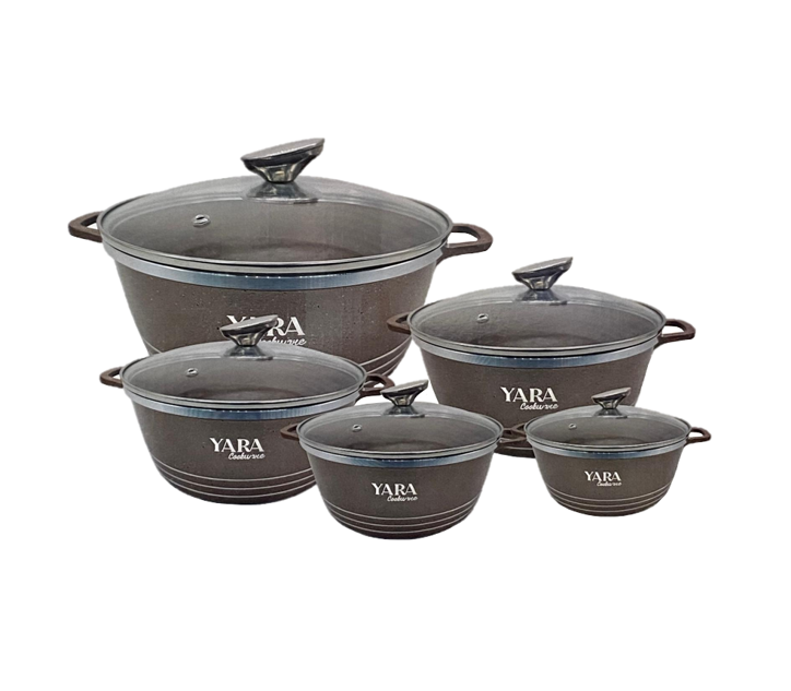 Yara Diecast Pan Set of 5 Dark Brown TS64350 (Big Parcel Rate)